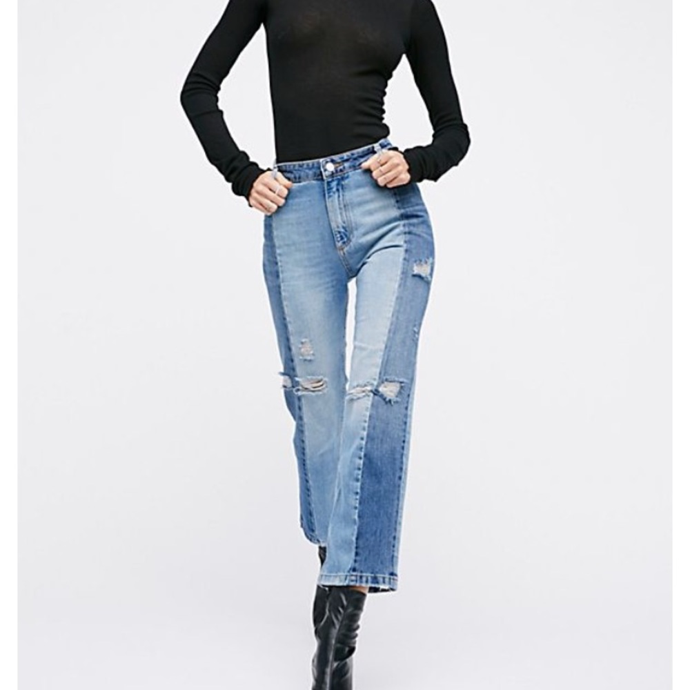 Free people patchwork jeans